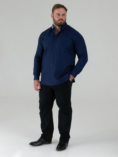 D555 Richard Langærmet Oxfordskjorte TALL Marineblå - TALL skjorter - 