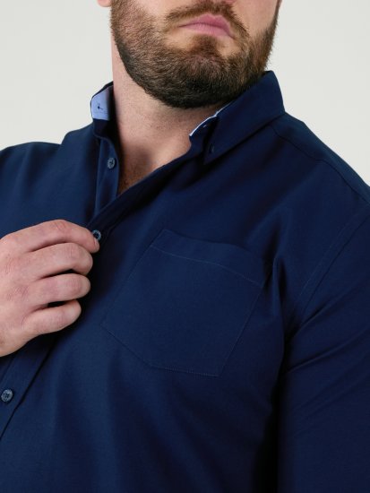 D555 Richard Langærmet Oxfordskjorte TALL Marineblå - TALL skjorter - 
