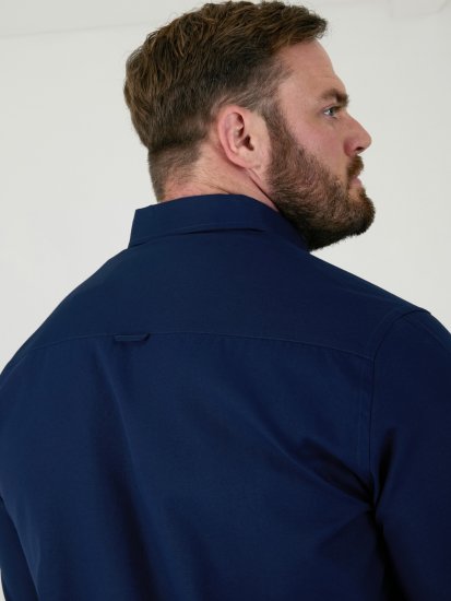 D555 Richard Langærmet Oxfordskjorte TALL Marineblå - TALL skjorter - 