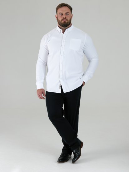 D555 Richard Langærmet Oxfordskjorte TALL Hvid - TALL skjorter - 