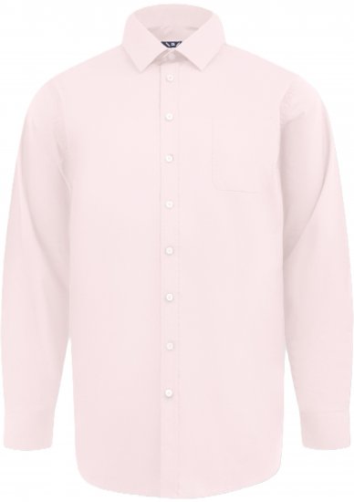 D555 Oliver Pletafvisende Strygefri Stretchskjorte med Lange Ærmer Pink - Skjorter - Skjorter til store mænd 2XL- 8XL