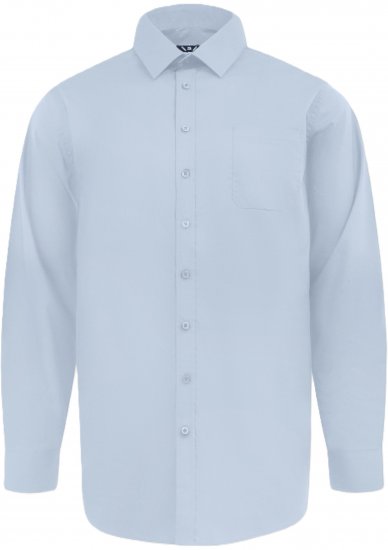 D555 Oliver Pletafvisende Strygefri Stretchskjorte med Lange Ærmer Lyseblå - Skjorter - Skjorter til store mænd 2XL- 8XL
