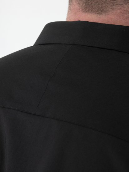 D555 Oliver Pletafvisende Strygefri Stretchskjorte med Lange Ærmer Sort - Skjorter - Skjorter til store mænd 2XL- 8XL