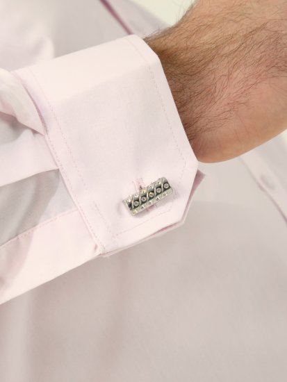 D555 Oliver Pletafvisende Strygefri Stretchskjorte med Lange Ærmer Pink - Skjorter - Skjorter til store mænd 2XL- 8XL