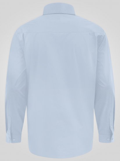 D555 Oliver Pletafvisende Strygefri Stretchskjorte med Lange Ærmer Lyseblå - Skjorter - Skjorter til store mænd 2XL- 8XL