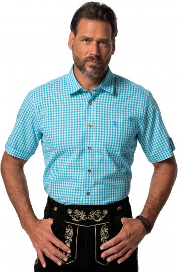 JP1880 Shirt Traditional Short Sleeve Turquoise - Skjorter - Skjorter til store mænd 2XL- 8XL