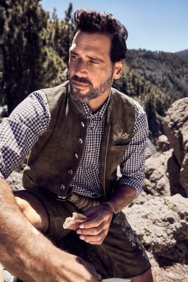 JP1880 Long Sleeve Check Print Traditional Shirt Brown - Skjorter - Skjorter til store mænd 2XL- 8XL