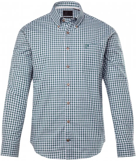 JP1880 Shirt Checked Traditional Long Sleeve Jade - Festtøj - Festtøj – Fejr stilfuldt og behageligt