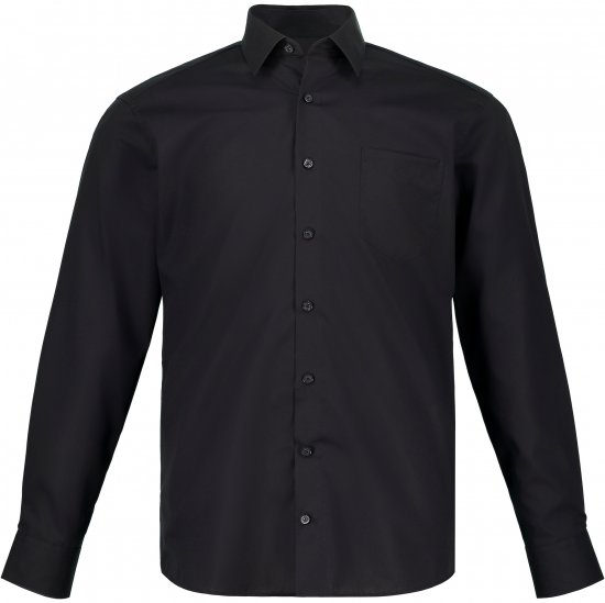 JP1880 Shirt Business Kent Collar Long Sleeve Black TALL - HERRETØJ MT-6XLT - Tøj til høje mænd