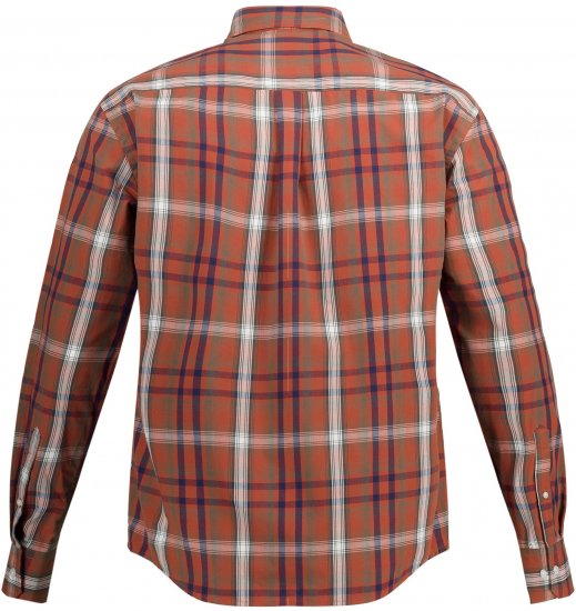 JP1880 Shirt Long Sleeve Checked Dark Orange TALL - HERRETØJ MT-6XLT - Tøj til høje mænd