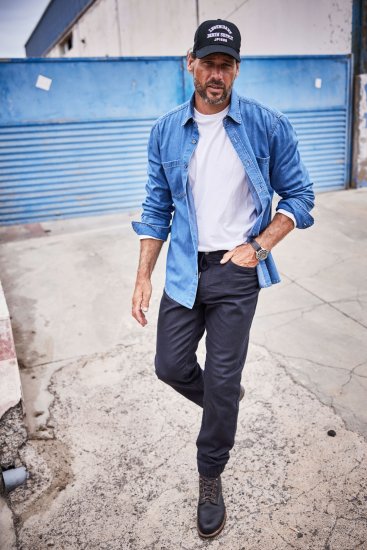 JP1880 Shirt Denim Long Sleeve Blue TALL - HERRETØJ MT-6XLT - Tøj til høje mænd