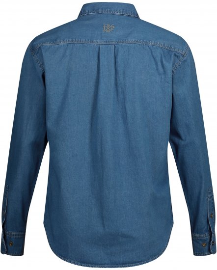 JP1880 Shirt Denim Long Sleeve Blue TALL - HERRETØJ MT-6XLT - Tøj til høje mænd
