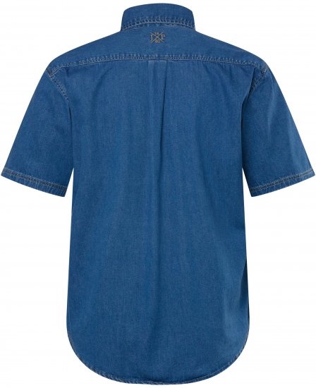 JP1880 Shirt Denim Short Sleeve Blue TALL - HERRETØJ MT-6XLT - Tøj til høje mænd