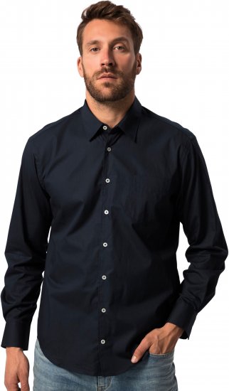 JP1880 Shirt Long Sleeve Modern Fit Navy Blue TALL - HERRETØJ MT-6XLT - Tøj til høje mænd