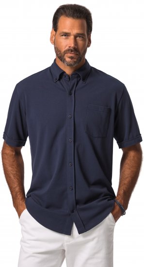 JP1880 Shirt Pique Short Sleeve Flexnamic Night Blue TALL - HERRETØJ MT-6XLT - Tøj til høje mænd
