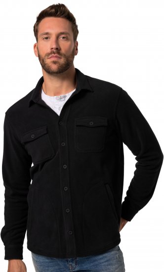 JP1880 Overshirt Fleece Long Sleeve Black TALL - HERRETØJ MT-6XLT - Tøj til høje mænd