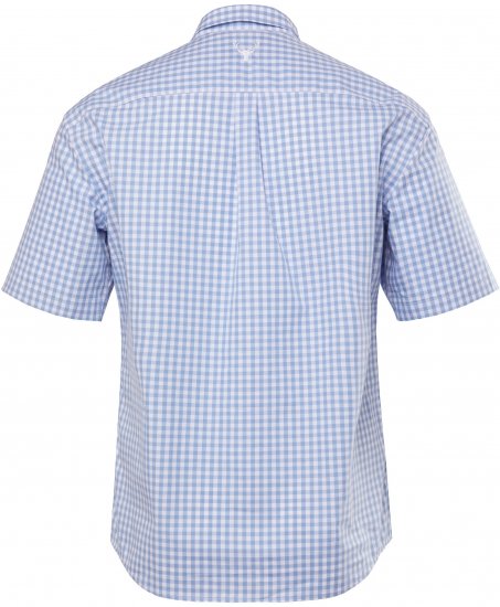 JP1880 Shirt Traditional Short Sleeve Checked Light Blue - Skjorter - Skjorter til store mænd 2XL- 8XL