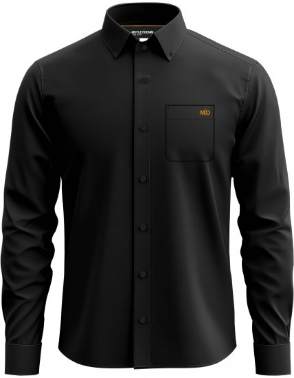 Motley Denim Lisbon Long Sleeve Shirt Black - Skjorter - Skjorter til store mænd 2XL- 8XL