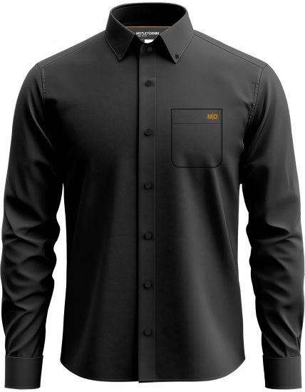 Motley Denim Lisbon Long Sleeve Shirt Charcoal - Skjorter - Skjorter til store mænd 2XL- 8XL