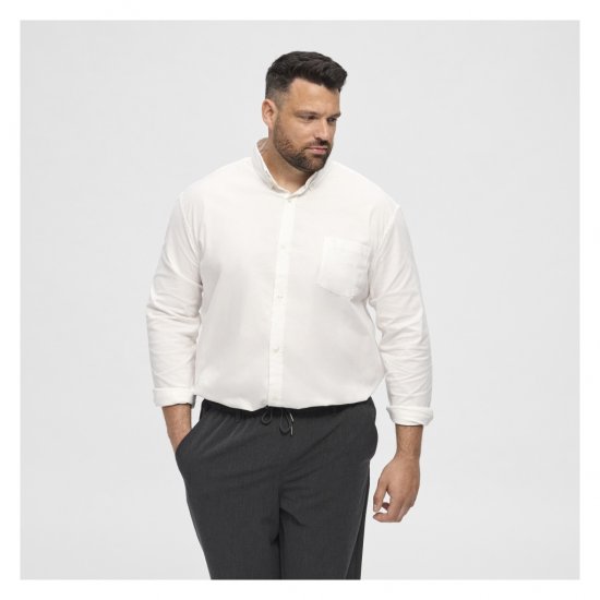 North Latitude Oxford Shirt White - Skjorter - Skjorter til store mænd 2XL- 8XL