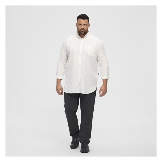 North Latitude Oxford Shirt White - Skjorter - Skjorter til store mænd 2XL- 8XL