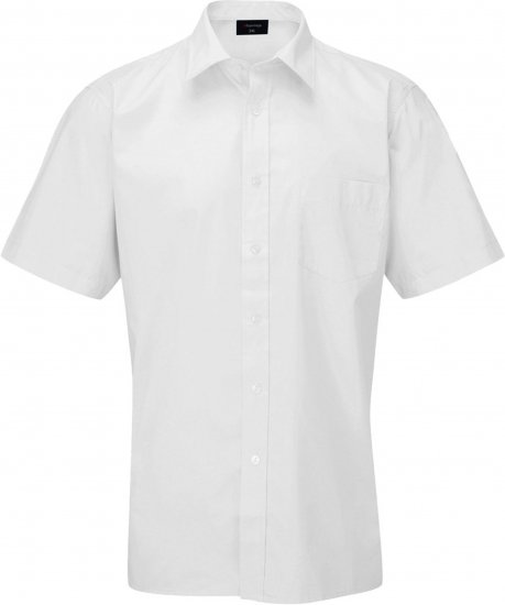 Espionage SH147 Short Sleeve Plain Collar Shirt White - Kortærmede skjorter - Kortærmede Skjorter Store Størrelser