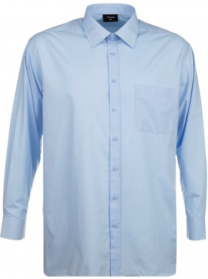 Espionage SH151 Long Sleeve Plain Collar Shirt Blue - Skjorter - Skjorter til store mænd 2XL- 8XL