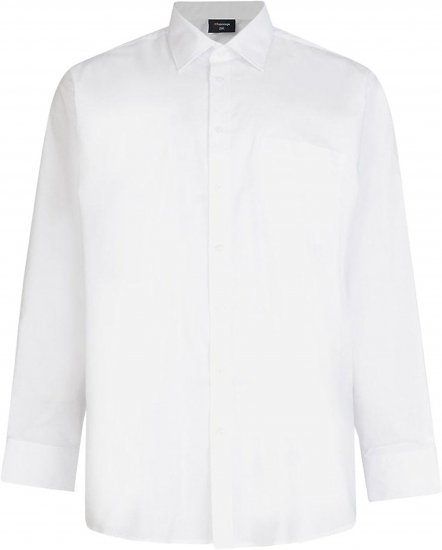 Espionage SH151 Long Sleeve Plain Collar Shirt White - Skjorter med lange ærmer - 