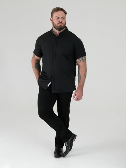 D555 James Kortærmet Oxfordskjorte TALL Sort - TALL skjorter - 