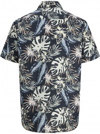Jack & Jones Honolulu Short Sleeve Resort Shirt Black - Skjorter - Skjorter til store mænd 2XL- 8XL
