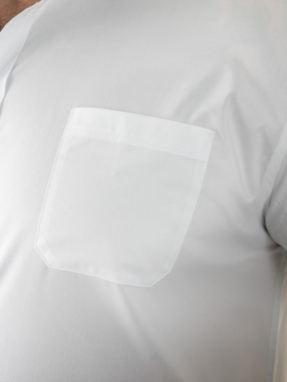 D555 Lucas Pletafvisende Strygefri Stretchskjorte med Korte Ærmer Hvid - Skjorter - Skjorter til store mænd 2XL- 8XL