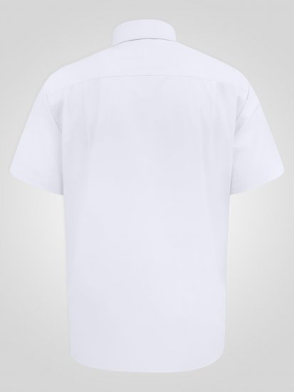 D555 Lucas Pletafvisende Strygefri Stretchskjorte med Korte Ærmer Hvid - Skjorter - Skjorter til store mænd 2XL- 8XL