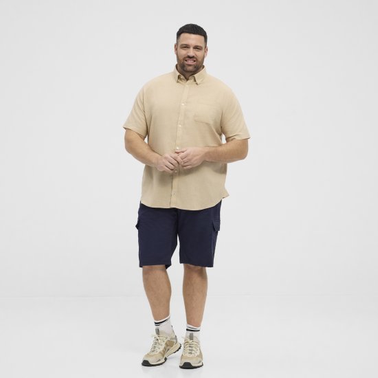 North Latitude 51106 Short Sleeve Shirt Sand - Kortærmede skjorter - Kortærmede Skjorter Store Størrelser