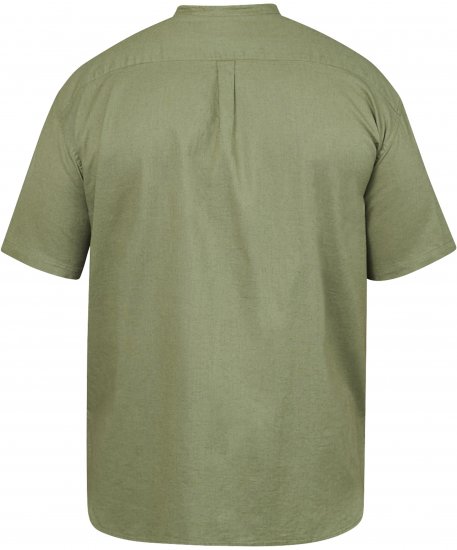 North Latitude 61109 Kortærmet Skjorte med Bedstefarskrave Olivengrøn - Skjorter - Skjorter til store mænd 2XL- 8XL