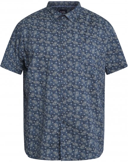 North Latitude 61112 All-Over Print Stretchskjorte Marineblå - Skjorter - Skjorter til store mænd 2XL- 8XL