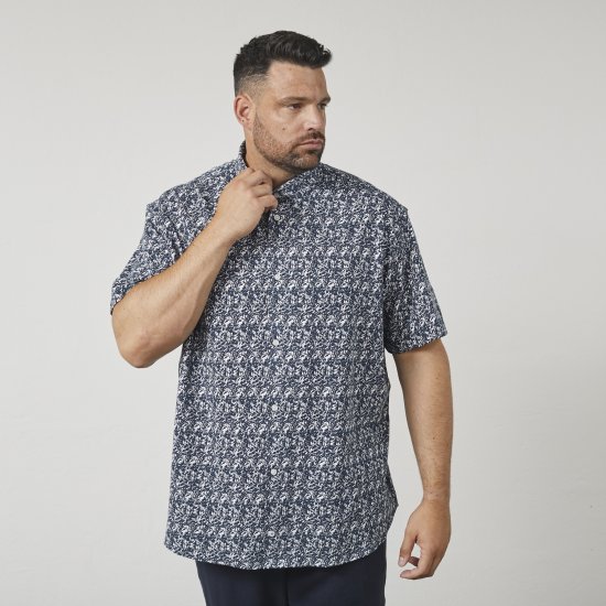 North Latitude 61114 All-Over Print Jerseypiqué Marineblå - Skjorter - Skjorter til store mænd 2XL- 8XL