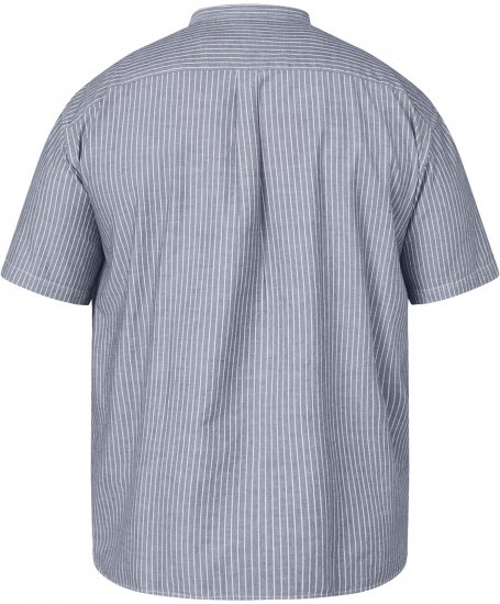 North Latitude 61164 Stribet Skjorte med Bedstefarskrave Grå - Skjorter - Skjorter til store mænd 2XL- 8XL