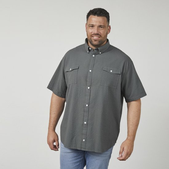 North Latitude 61306 Kortærmet Skjortejakke Mørkegrøn - Skjorter - Skjorter til store mænd 2XL- 8XL