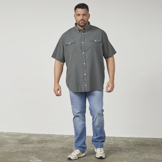 North Latitude 61306 Kortærmet Skjortejakke Mørkegrøn - Skjorter - Skjorter til store mænd 2XL- 8XL