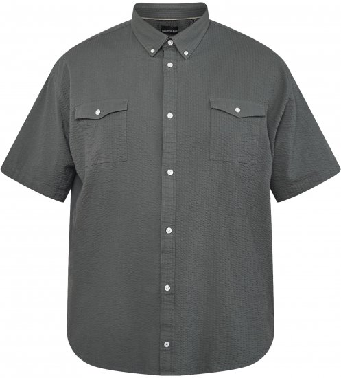 North Latitude 61306 Kortærmet Skjortejakke Mørkegrøn - Skjorter - Skjorter til store mænd 2XL- 8XL
