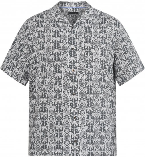 North Latitude 61313 Viskoseskjorte med Cubakrage Grå - Skjorter - Skjorter til store mænd 2XL- 8XL