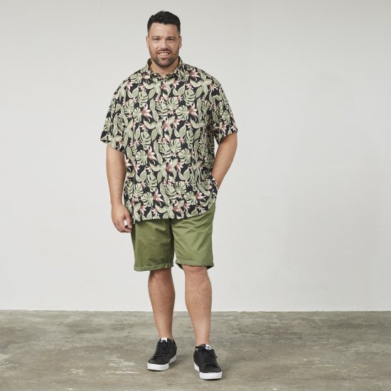 North Latitude 61357 All-Over Print Viskoseskjorte Sort - Skjorter - Skjorter til store mænd 2XL- 8XL