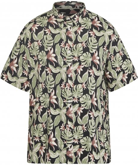 North Latitude 61357 All-Over Print Viskoseskjorte Sort - Skjorter - Skjorter til store mænd 2XL- 8XL