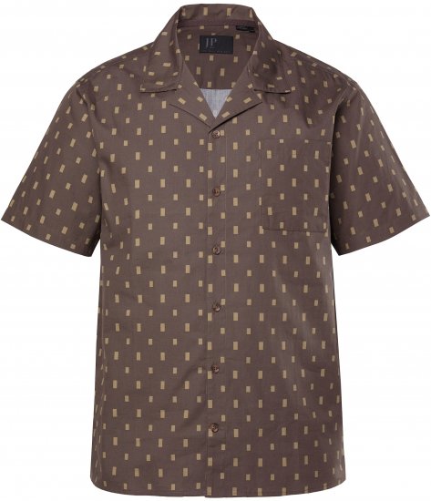 JP1880 Boxy Cuba Short Sleeve Shirt Brown - Skjorter - Skjorter til store mænd 2XL- 8XL