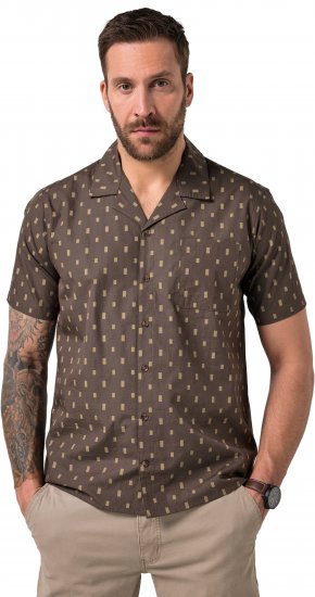 JP1880 Boxy Cuba Short Sleeve Shirt Brown - Skjorter - Skjorter til store mænd 2XL- 8XL