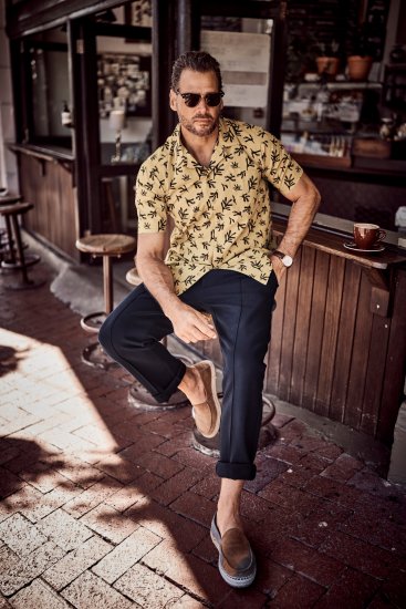 JP1880 Boxy Cuba Short Sleeve Shirt Camel - Skjorter - Skjorter til store mænd 2XL- 8XL