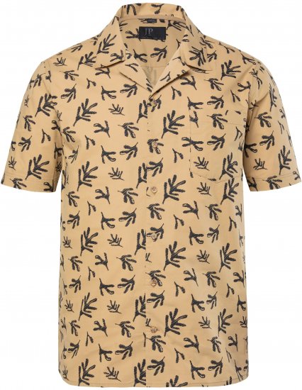 JP1880 Boxy Cuba Short Sleeve Shirt Camel - Skjorter - Skjorter til store mænd 2XL- 8XL