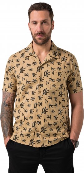 JP1880 Boxy Cuba Short Sleeve Shirt Camel - Skjorter - Skjorter til store mænd 2XL- 8XL
