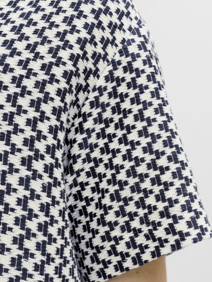 Jack & Jones Montauk Crochet Short Sleeve Shirt Navy - Skjorter - Skjorter til store mænd 2XL- 8XL