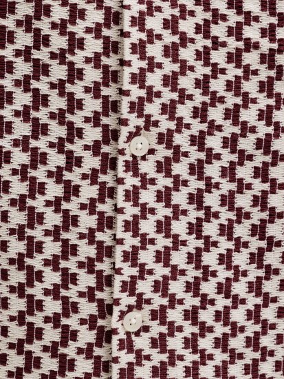 Jack & Jones Montauk Crochet Short Sleeve Shirt Dark Red - Kortærmede skjorter - Kortærmede Skjorter Store Størrelser